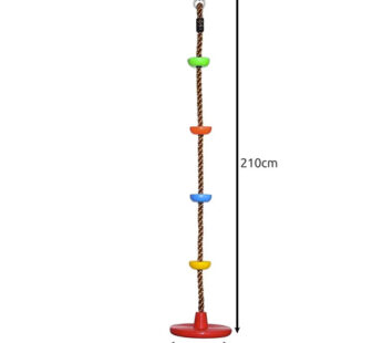 Leagan si Franghie de catarare 2 in 1, pentru copii, Kruzzel, cu disc 30 cm, lungime 210 cm, capacitate maxim 100 kg, asamblare usoara, multicolor