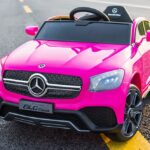 Masinuta electrica pentru copii Mercedes-Benz GLC Coupe Pink 78w cu telecomanda 2.4G,Roti EVA,Scaun piele,Centura de siguranta,Usi cu deschidere,Sistem troller,3 Viteze,Lumini LED,Muzica,Mufa MP3, USB,Indicator baterie