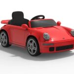 Masinuta electrica pentru copii cu licenta Porsche RUF CTR 2017 Rosu cu echipare Premium,Telecomanda 2,4G,2 motoare x 38w,Roti EVA,Scaun din piele,Acumulator 12V,Bluetooth,Display baterie,Usi cu deschidere,Lumini LED,Muzica