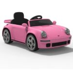 Masinuta electrica pentru copii cu licenta Porsche RUF CTR 2017 Roz cu echipare Premium,Telecomanda 2,4G,2 motoare x 38w,Roti EVA,Scaun din piele,Acumulator 12V,Bluetooth,Display baterie,Usi cu deschidere,Lumini LED,Muzica