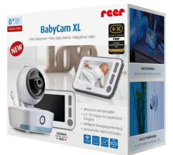 Video monitor digital pentru bebelusi cu camera rotativa si urmarire inteligenta a miscarii, REER BabyCam XL 80440