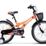 Bicicleta pentru copii Velors V1801A Portocaliu, roti 18 inch, varsta 5-7 ani, inaltime utilizator 110-125 cm, greutate suportata 80 kg