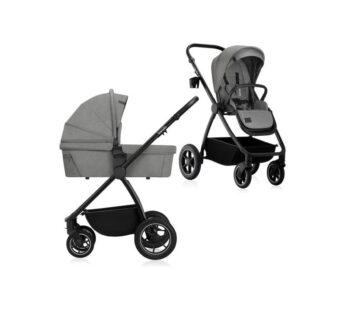 Carucior 2 in 1, Lionelo, Meril, Cu landou si scaun cu dimensiune XL, Reversibil, Cu sistem de ventilatie 3D, Cu accesorii, Pana la 22 kg, Conform cu EN1888-1 EN1888-2, EN1466, Gri