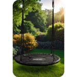 Leagan tip cuib pentru copii Neo-Sport Negru XXL, 120 cm, material impermeabil, cadru din otel, greutate suportata 150 kg