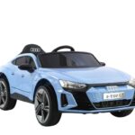 Masinuta electrica pentru copii Audi e-Tron GT Blue cu licenta,Radiocomanda 2.4G,Roti EVA,Doua motoare,Acumulator 12V,Faruri si Stopuri LED,Acumulator 12V4,5Ah,Doua motoare,Oglinzi retrovizoare,Unitate audio cu muzica