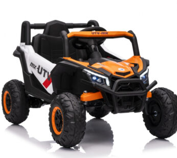 Masinuta electrica pentru copii Buggy Madman UTV-MX White, 4 motoare 35W, baterie 12V10Ah, telecomanda 2.4 GHz, roti spuma EVA 24×10 cm, sarcina maxima 30 kg, scaun piele ecologica, deschidere usi, MP3, USB, Bluetooth