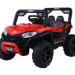 Masinuta electrica pentru copii Novokids Buggy Mini UTV cu faruri luminoase, telecomanda, 3-6 ani , max 30 kg, 3 viteze, Model Offroad Rosu