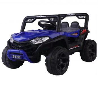 Masinuta electrica pentru copii Novokids Buggy Mini UTV cu faruri luminoase, telecomanda, 3-6 ani , max 30 kg, 3 viteze, model Offroad Albastru