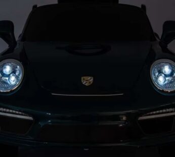 Masinuta electrica pentru copii Porsche RUF CTR3 Blue 70w cu licenta,echipare premium,roti EVA,scaun din piele,oglinzi retrovizoare,lumini LED,muzica,bluetoothUSB,suspensii,cod QR video asamblare,afisaj baterie,Eleron