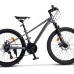 Bicicleta pentru copii MTB-HT Carpat Pro Teen C24472A GriNegru, roti 24 inch, cadru aluminiu, 21 viteze, echipare Shimano, frane disc mecanice, cabluri integrate