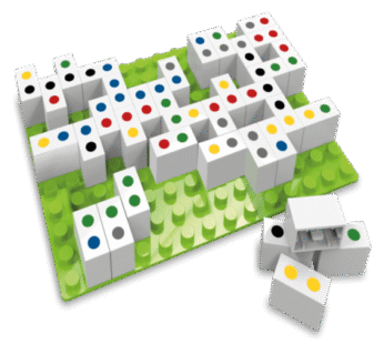 Joc 2 in 1 Potriveste 4 & Domino curcubeu Hubelino (71 piese)
