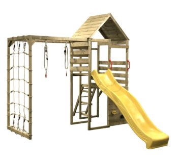 Turn de joaca cu 2 platforme, Wendi Toys, panou de catarare, tobogan si modul de gimnastica