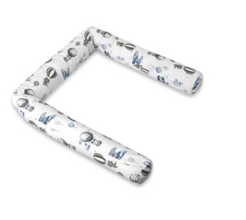 Aparatoare pentru patut, MimiNu, Tip rulou, Cu husa detasabila, Lungime 180 cm, Din bumbac certificat Oeko Tex Standard 100, Blue Plane