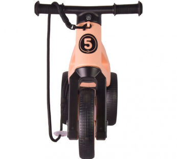 Bicicleta pentru copii Funny Wheels Rider SuperSport Pastel Apricot 2 in 1 fara pedale, 18+ luni, pneuri si manere de cauciuc, 2 nivele de reglaj pe inaltime, greutate admisa 25 kg