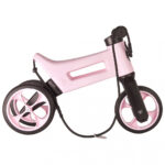Bicicleta pentru copii Funny Wheels Rider SuperSport Pastel Baby Pink 2 in 1 fara pedale, 18+ luni, pneuri si manere de cauciuc, 4 nivele de reglaj pe inaltime, greutate admisa 25 kg
