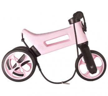 Bicicleta pentru copii Funny Wheels Rider SuperSport Pastel Baby Pink 2 in 1 fara pedale, 18+ luni, pneuri si manere de cauciuc, 2 nivele de reglaj pe inaltime, greutate admisa 25 kg