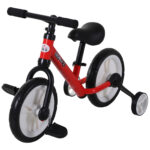 HOMCOM Bicicletă pentru copii cu pedale 2 în 1, roți și pedale detașabile, roți de 12" cu înălțimea șeii reglabilă pentru copii de la 2 la 5 ani, oțel roșu | Aosom Romania