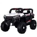 Masinuta electrica pentru copii, 4x4 Kinderauto SuperCar, 100W, 12V, cu scaun tapitat, alba