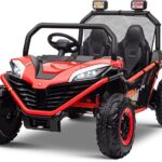 UTV electric pentru 2 copii Kinderauto Dune-Buggy 300W 24V, cu roti MOI, culoare Rosie