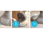 Leagan electric cu 5 moduri de balansare pentru copii Kidnort Svaie Black, portabil, cu telecomanda, muzica, conectare bluetoothusb, accesorii incluse, dimensiune 66 x 65 x 53.5 cm