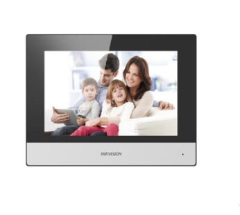 Monitor videointerfon modular 7inch color Hikvision DS-KH6320-TE1; ecran LCD 7inch color cu touch screeen, rezolutie ecran 1024 × 600; design modern; Conectivitate: 10/100 Mbps self adaptive network ; TCP/IP, SIP, RTSP; Comunicare audio video bidirection