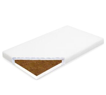 Saltea pentru patut, New Baby, Standard, 120x60x7 cm, Cu Aloe Vera, Compozitie Spuma-Cocos, Hipoalergenica si antibacteriana, Cu husa detasabila, Alb