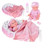 Papusa cu cosulet si accesorii, Roz
