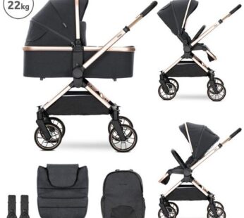 Carucior Set 2 in 1 Reya Cos Individual cu Maner de Transport Maner si Sezut Reversibile pana la 22 Kg Black