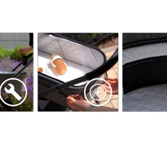 Carucior reversibil 2 in 1 pentru copii Kidnort Isbjorn Grey, pliere compacta, spatar si viziera reglabile, roti cu suspensii, pana la 22 kg, Landou inclus