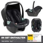 Carucir 3 in 1 pentru copii Abc Design Samba 2 Camel cu scaun auto testat ADAC, suspensie, maner telescopic, frana de mana, greutate admisa 22 kg