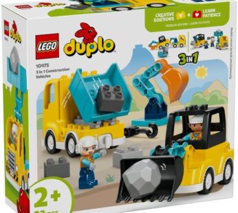 LEGO® DUPLO Town – Vehicule de constructii 3 in 1 10475, 22 piese