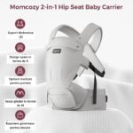 Marsupiu Hip Seat cu perna pentru sold 2in1 reglabil cu suport lombar pentru parinti Momcozy negru