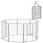 PawHut Spațiu de joacă pentru animale de companie, Gard pentru câini, Loc de joacă pentru animale de companie, ajustabil flexibil, Oțel inoxidabil | Aosom Romania