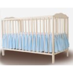 Volanas pentru saltea de patut MimiNu Colectia Royal Blue din bumbac 120x60 cm