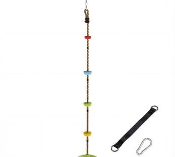 AIYAPLAY Leagăn cu frânghie 1,9 m, Leagăn disc pentru copii cu platformă, chingă și carabinieră, verde | Aosom Romania