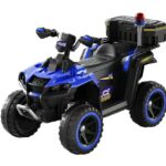 ATV electric pentru copii 3-6 ani, Kinderauto Police, 80W, 12V 7Ah, echipare premium, albastru