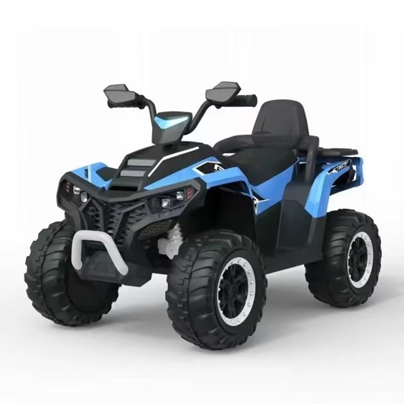 Atv electric copii Nichiduta Ultimate Race Blue 12V,roti eva,2 motoare,portbagaj cu capac,faruri led,functie swing si slow start,amortizor cu arc pe spate
