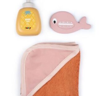 Cadita pentru papusa Smoby Baby Nurse Balneo Bath roz cu 3 accesorii