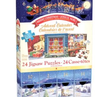 Calendar de Advent Craciun Fericit, 24 puzzle-uri, 50 piese