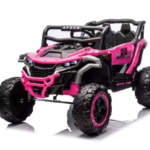 Masinuta electrica cu telecomanda pentru copii Nichiduta Racing Speed Pink,acumulator 12V4.5Ah,scaun piele,2 motoare,deschidere usi,faruri cu led,roti rezistente cu suspensii,slow start
