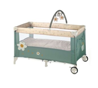 Patut pliant, Jane, Duo Level, Cu roti, Cu arcada cu jucarii, Geanta de transport, Cu doua nivele, Conform standardelor europene EN 716-1:2017+AC:2019EN 16890:2017 + A1:2021, Botanic