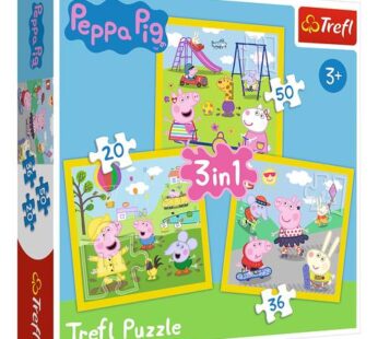 Puzzle 3in1 – Peppa Pig – O Zi Aniversara – Peppa Pig – Trefl