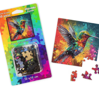 Puzzle mic din lemn – Animale – Pasarea Colibri 1 | Woodmix Puzzles