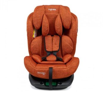 Scaun auto U-Grow Secure+, 40-150 cm, 360 grade, 4 pozitii de ajustare pe spate, 10 pozitii de ajustare a tetierei pe inaltime, Portocaliu