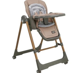 Scaun de masa, Bebe Stars, Nuovo, 2 in 1, Pliabil, Functie de balansoar, Pana la 15 kg, Cu tavita reglabila si detasabila, Conform cu EN14988:2017+A1:2020, 6-36 luni, Mocha