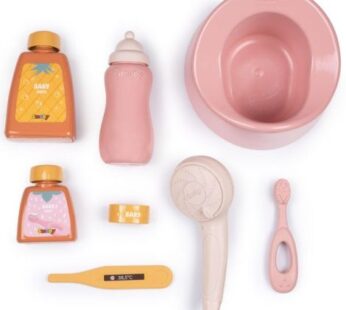 Set de baie pentru papusa Smoby Baby Nurse Bath cu 8 accesorii