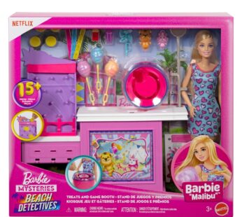 Set de joaca cu papusa Malibu, Barbie, Mysteries Beach Detectives, Cotton Candy, JFV67