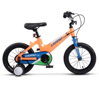 Bicicleta Copii 3-5 ani Carpat PRO C14122B, roti 14inch, Sistem franare U-brake, Portocaliu/Albastru