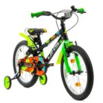 Bicicleta Copii DHS Dino, roti 18 Inch, Sistem franare V-brake, Negru/Verde