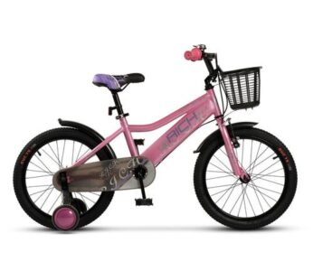 Bicicleta copii 7-10 ani Rich R2005A, roti 20inch, sistem de franare mecanic tip V-brake, Roz